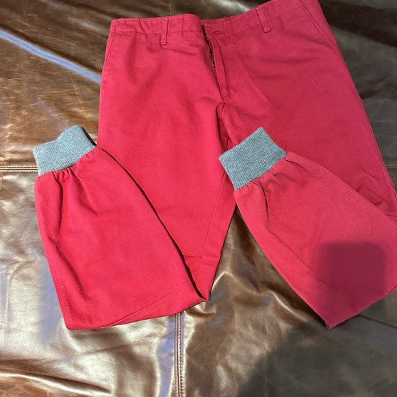 Kith Burgundy Cargo Pants with Charcoal Cuffs